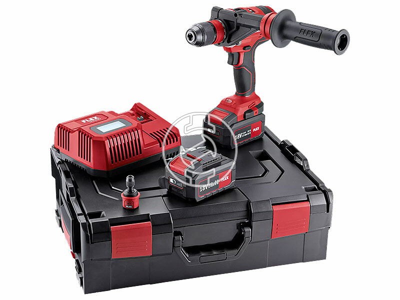 Flex DD 4G 18.0-EC/5.0 akkus fúrócsavarozó tokmányos 18 V | 64 Nm | Szénkefementes | 2 x 5 Ah akku + töltő | L-Boxx-ban