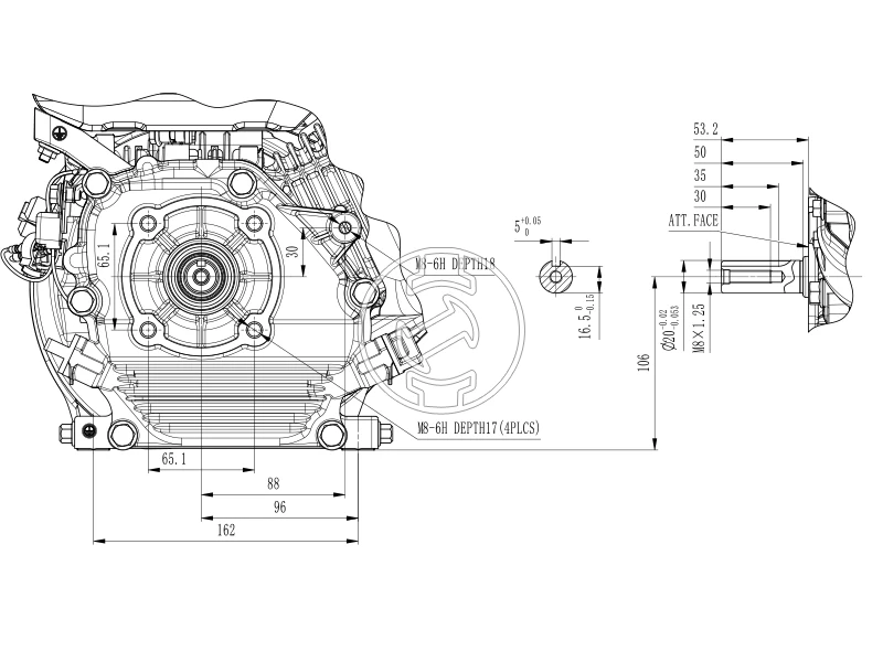 ZIVtec GB200 beépíthető robbanómotor 196 cm3 | 4,2 kW | Tengelyméret: 19 mm | 4 ütemű