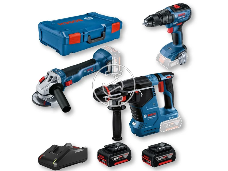 Bosch GBH + GWS + GSR 18V gépcsomag + 2 x 5,0AH XL-BOXX