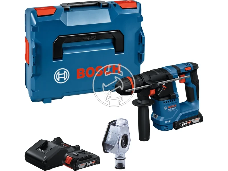 Kép: GBH 18V-18 X Akkus furokalapacs GDE 24 porelszivo adapterrel 2x20Ah akkuval es GAL 18V-20 toltovel LBoxx-ban.webp