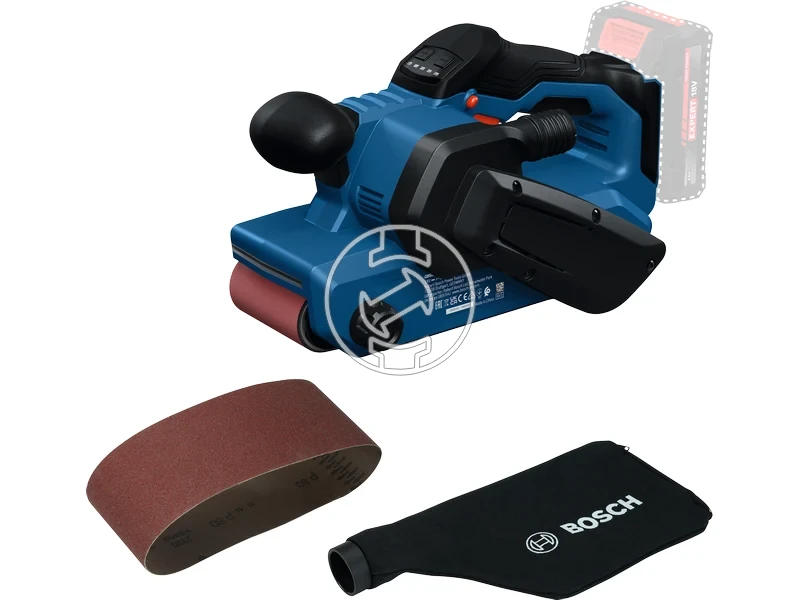 Kép: GBS18V-75 akkus szalagcsiszolo akku es tolto nelkul kartondobozban.webp