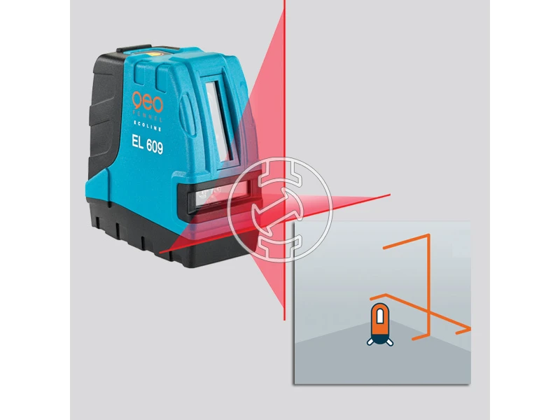 Geo-Fennel EL609 Piros vonallézer Hatósugár: 0 - 10 m | 3 x elem | Kartondobozban