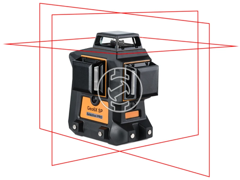 Geo-Fennel Geo6X SP Piros vonallézer Hatósugár jelfogóval: 0 - 60 m | 4 x elem | Kofferben