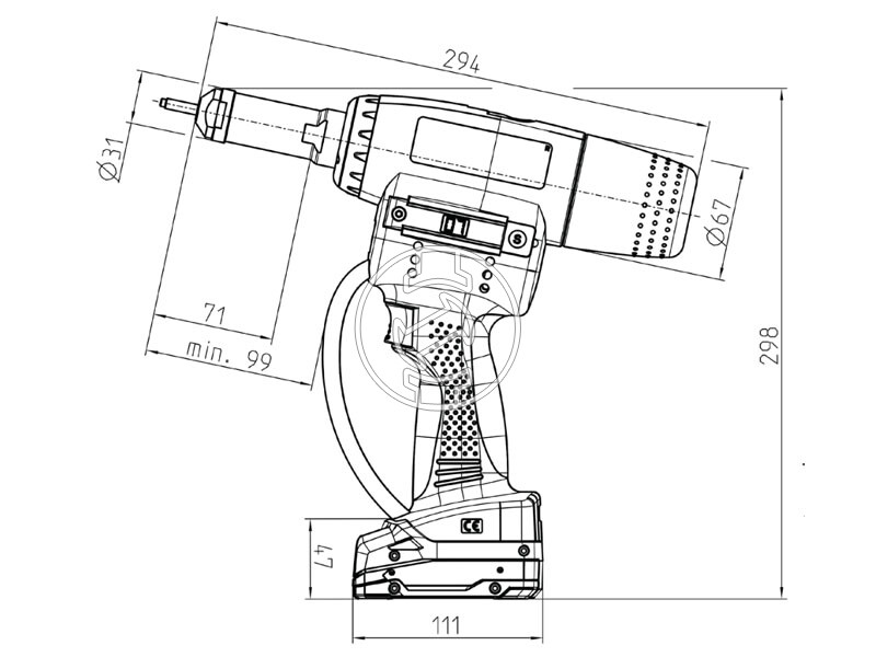 GESIPA Firebird Pro GE akkus szegecsanyahúzó (akku és töltő nélkül)