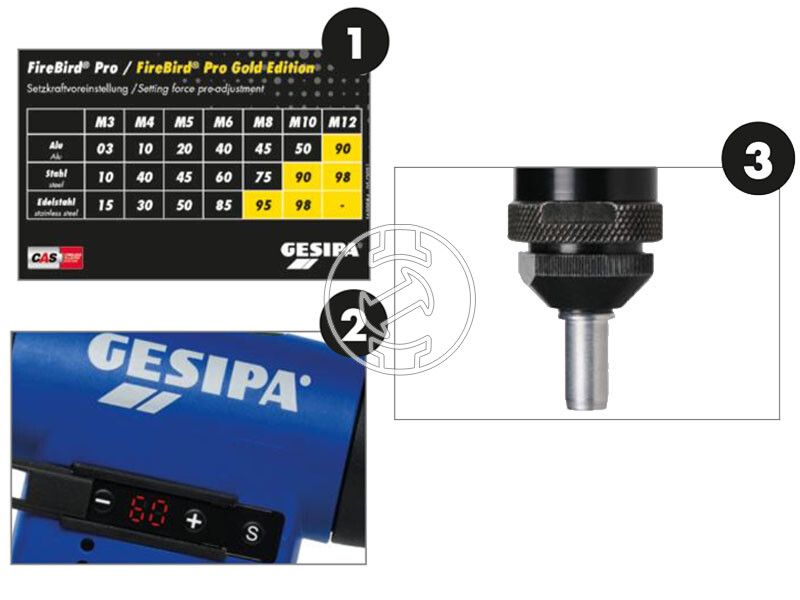 GESIPA Firebird Pro GE akkus szegecsanyahúzó (akku és töltő nélkül)