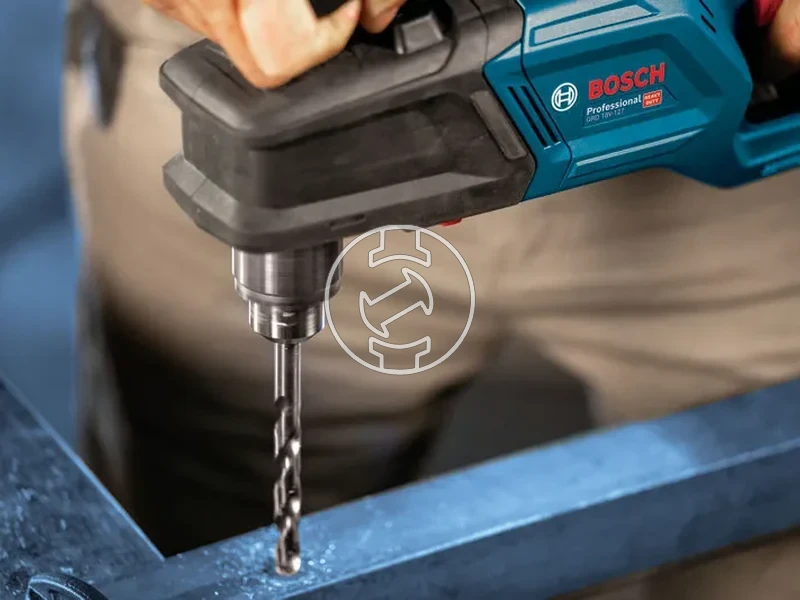 Kép: GRD 18V-127 Akkus sarokfurogep akku es tolto nelkul kartondobozban.webp