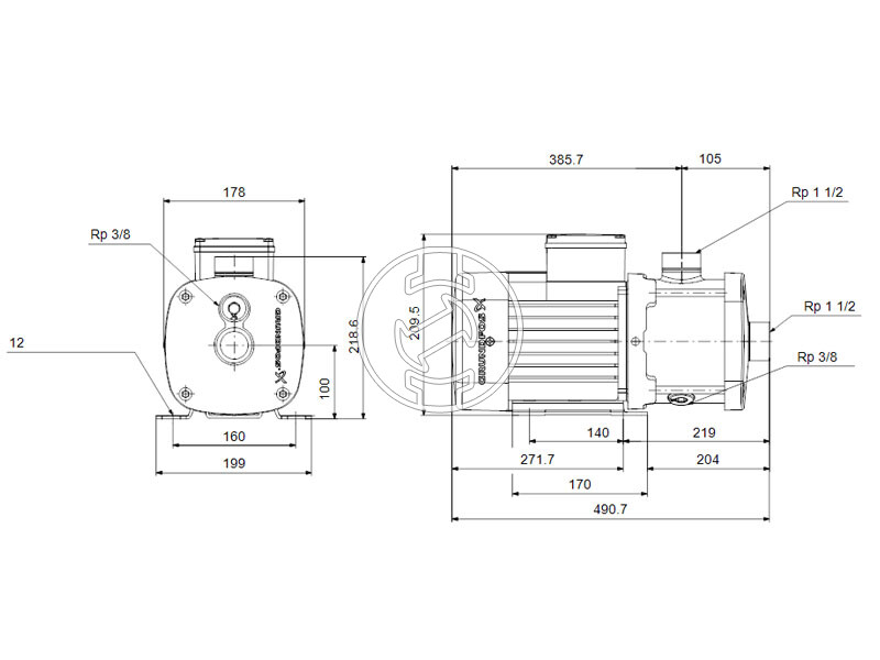 Grundfos CM10-3 A-R-I-V-AQQV F-A-A-N centrifugál szivattyú