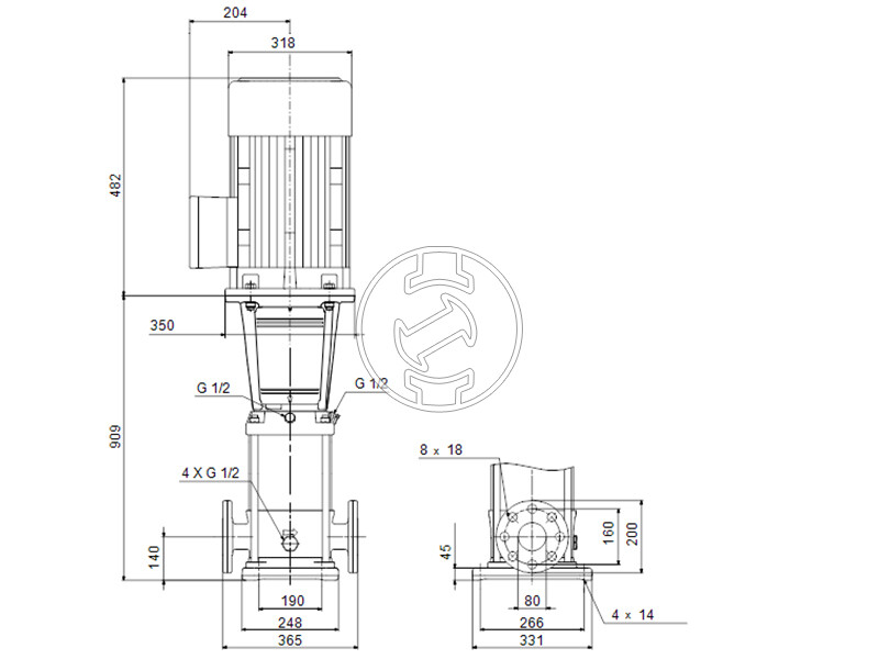Grundfos CR45-4 A-F-A-E-HQQE nyomásfokozó szivattyú
