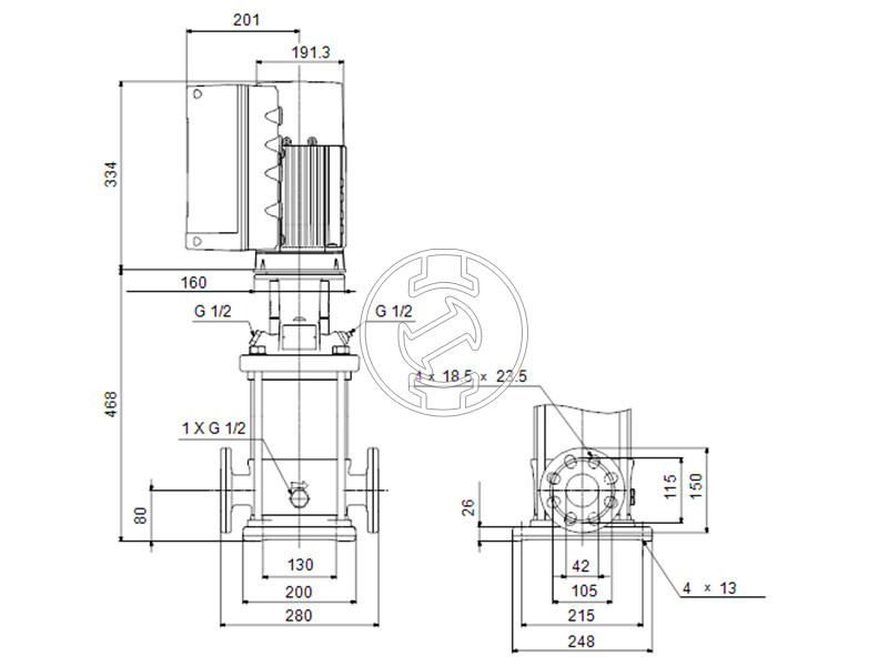Grundfos CRNE 10-5 N-FGJ-A-E-HQQE nyomásfokozó szivattyú