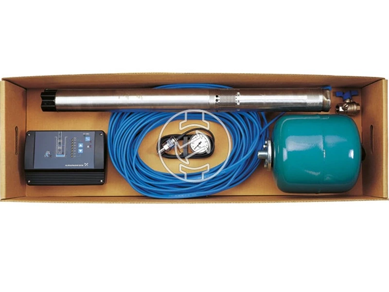 Grundfos SQE 5-70 házi vízellátó CU301 + 8l-es tartály + 40m kábel