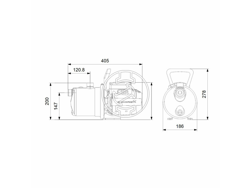 Grundfos JP 4-47 centrifugál szivattyú 1,5 m kábellel SCHUKO csatlakozóval