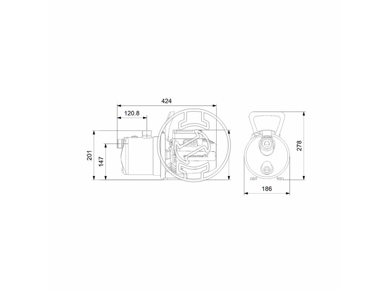 Grundfos JP 4-54 centrifugál szivattyú 1,5 m kábellel SCHUKO csatlakozóval
