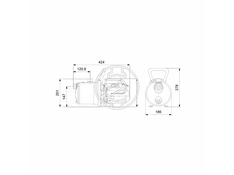 Grundfos JP 5-48 centrifugál szivattyú 1,5 m kábellel SCHUKO csatlakozóval
