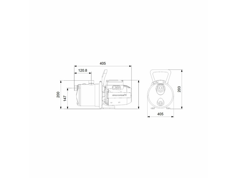 Grundfos JP 4-47 centrifugál szivattyú 1,5 m kábellel csatlakozó nélkül
