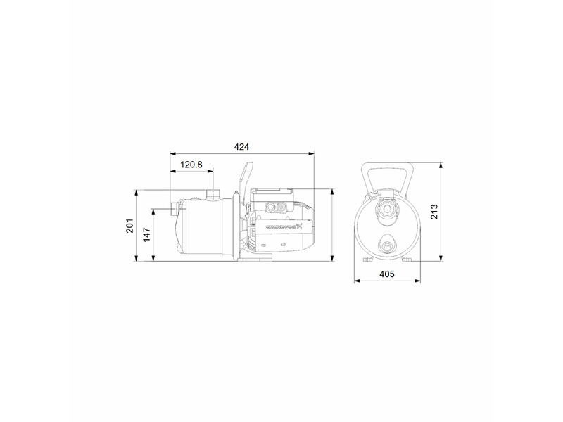 Grundfos JP 5-48 centrifugál szivattyú 1,5 m kábellel csatlakozó nélkül
