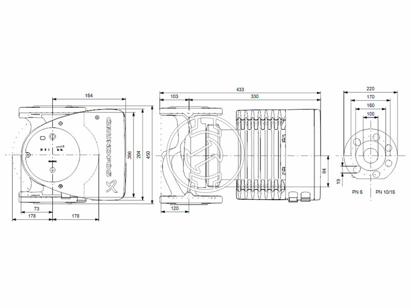 Grundfos MAGNA1 100-100 F 450 PN6 keringető szivattyú