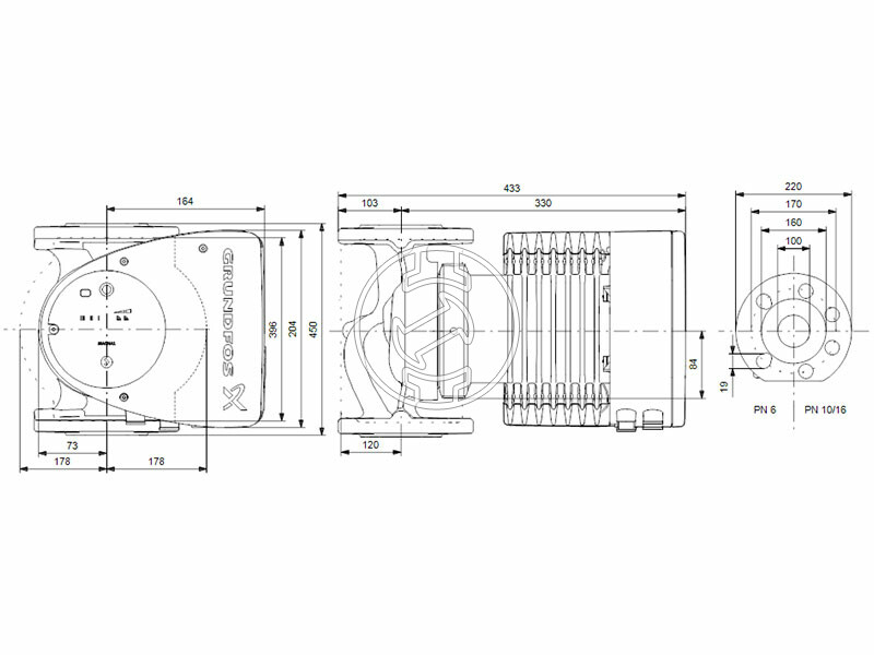 Grundfos MAGNA1 100-120 F 450 PN6 keringető szivattyú