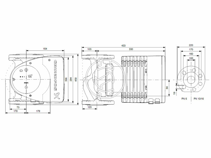 Grundfos MAGNA1 100-40 F 450 PN6 keringető szivattyú