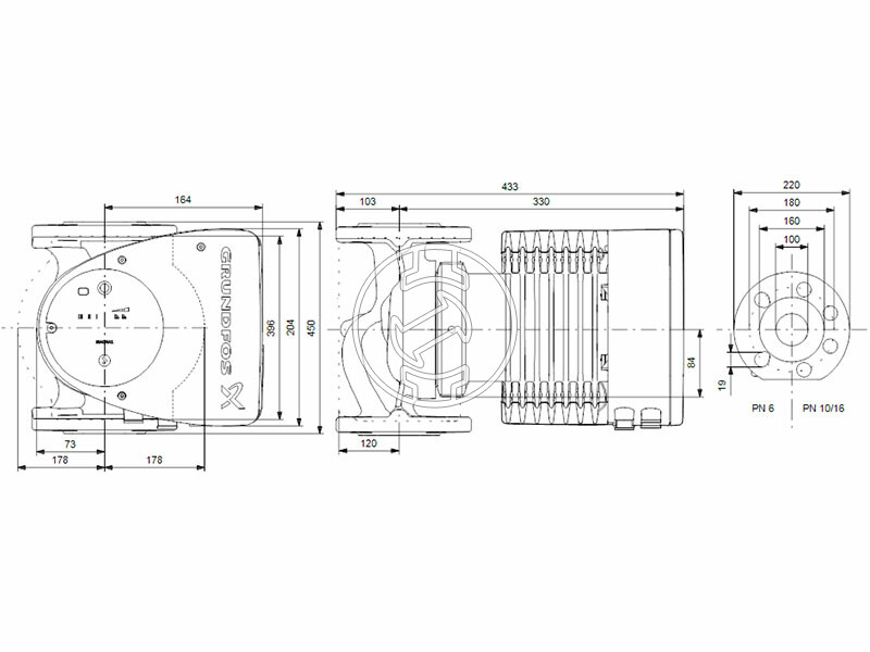 Grundfos MAGNA1 100-60 F 450 PN10 keringető szivattyú