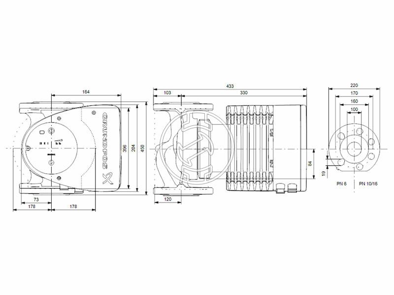 Grundfos MAGNA1 100-80 F 450 PN6 keringető szivattyú