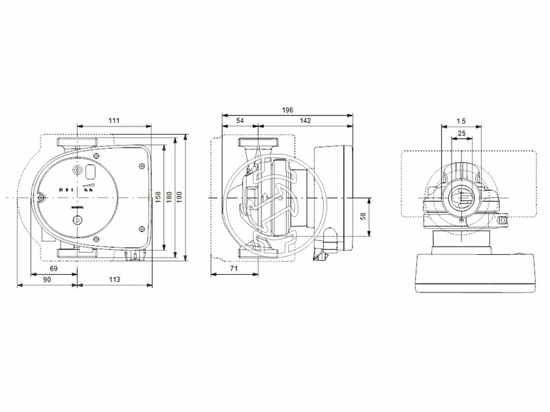 Grundfos MAGNA1 25-40 N 180 PN10 keringető szivattyú