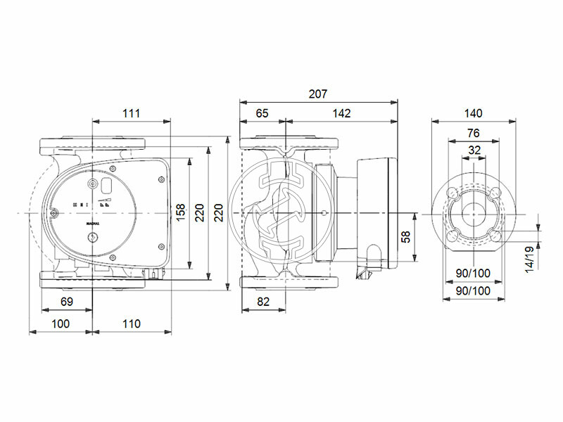 Grundfos MAGNA1 32-100 F keringető szivattyú