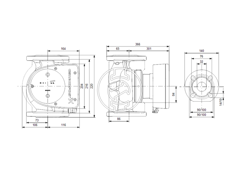Grundfos MAGNA1 32-120 F keringető szivattyú