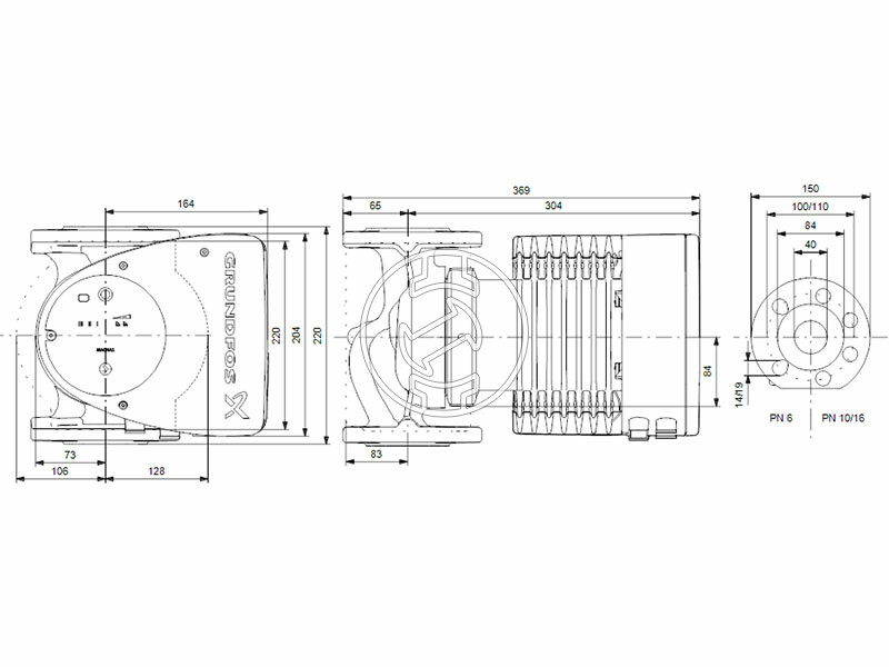 Grundfos MAGNA1 40-100 F N 220 PN6/10 keringető szivattyú