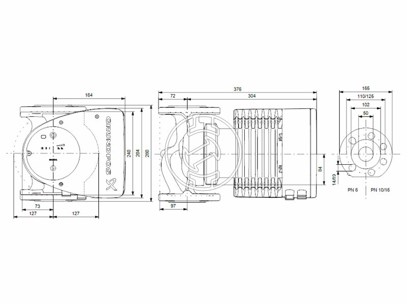 Grundfos MAGNA1 50-100 F 280 PN6/10 keringető szivattyú