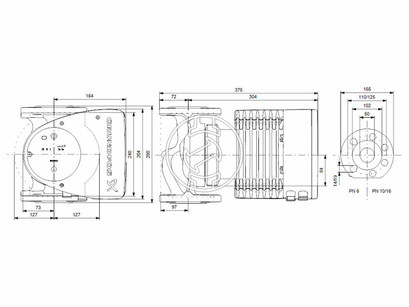 Grundfos MAGNA1 50-180 F 280 PN6/10 keringető szivattyú