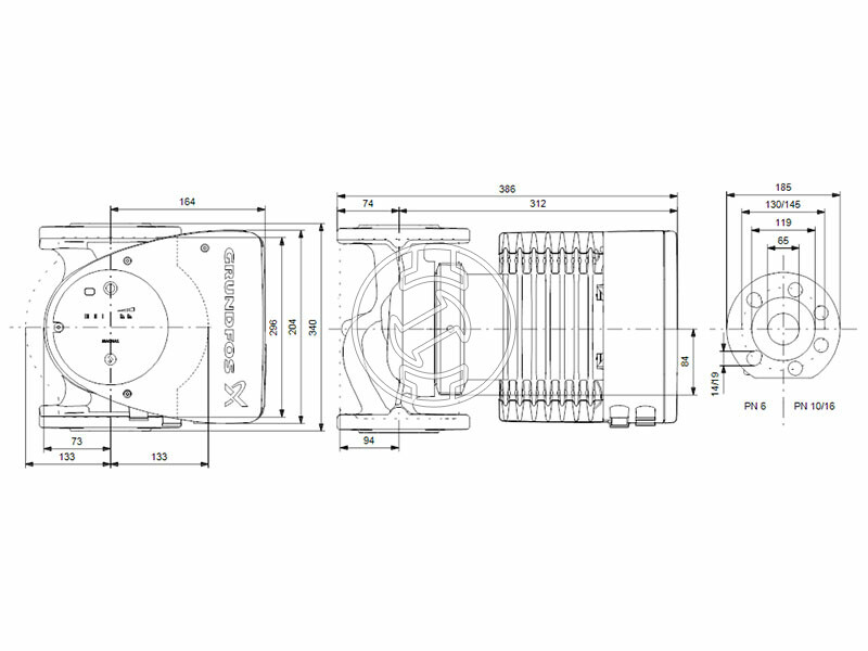 Grundfos MAGNA1 65-100 F N 340 PN6/10 keringető szivattyú