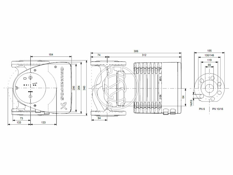 Grundfos MAGNA1 65-150 F 340 PN6/10 keringető szivattyú