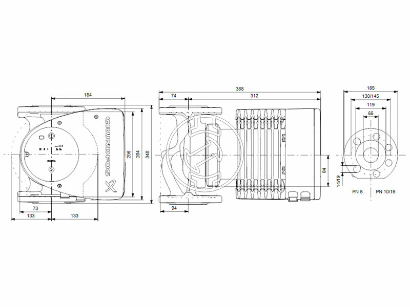 Grundfos MAGNA1 65-150 F N 340 PN6/10 keringető szivattyú