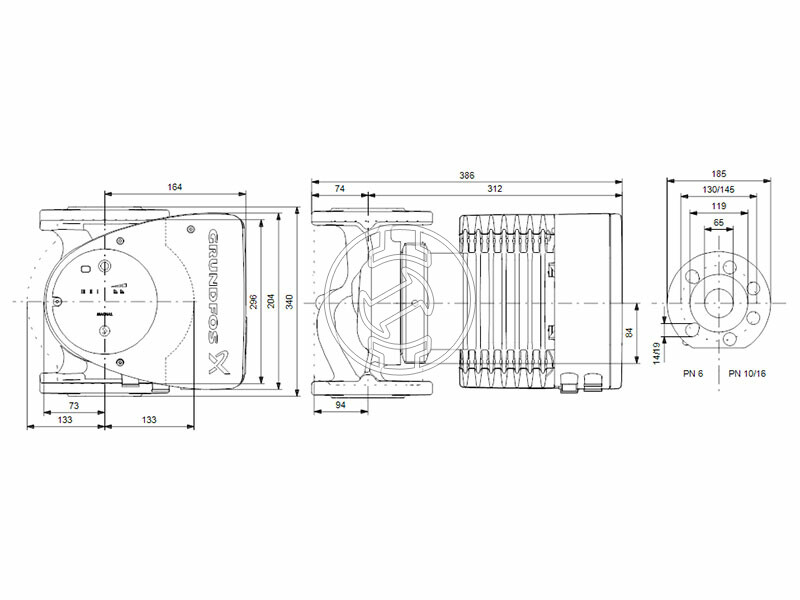 Grundfos MAGNA1 65-40 F 340 PN6/10 keringető szivattyú