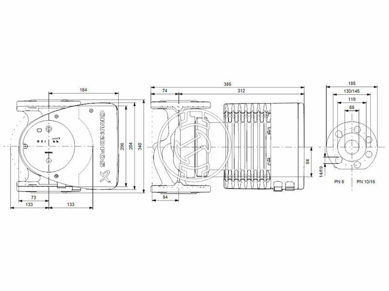 Grundfos MAGNA1 65-40 F N 340 PN6/10 keringető szivattyú