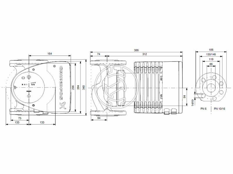 Grundfos MAGNA1 65-60 F 340 PN6/10 keringető szivattyú