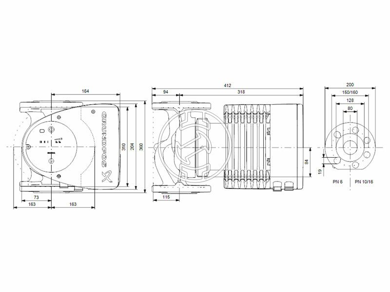 Grundfos MAGNA1 80-100 F 360 PN6 keringető szivattyú