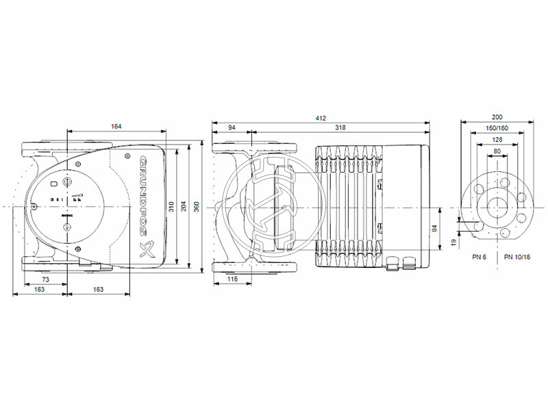 Grundfos MAGNA1 80-60 F 360 PN10 keringető szivattyú