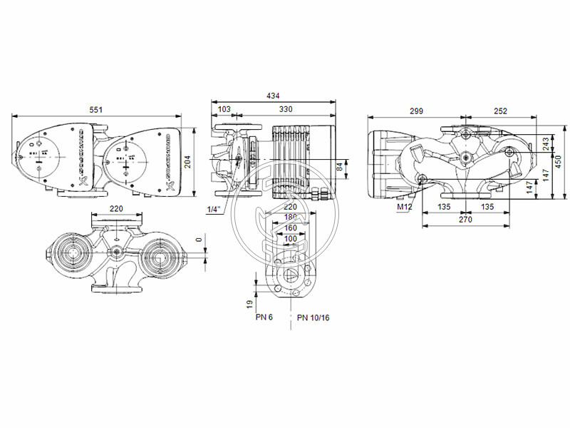 Grundfos MAGNA1 D 100-120 F 450 PN10 keringető szivattyú