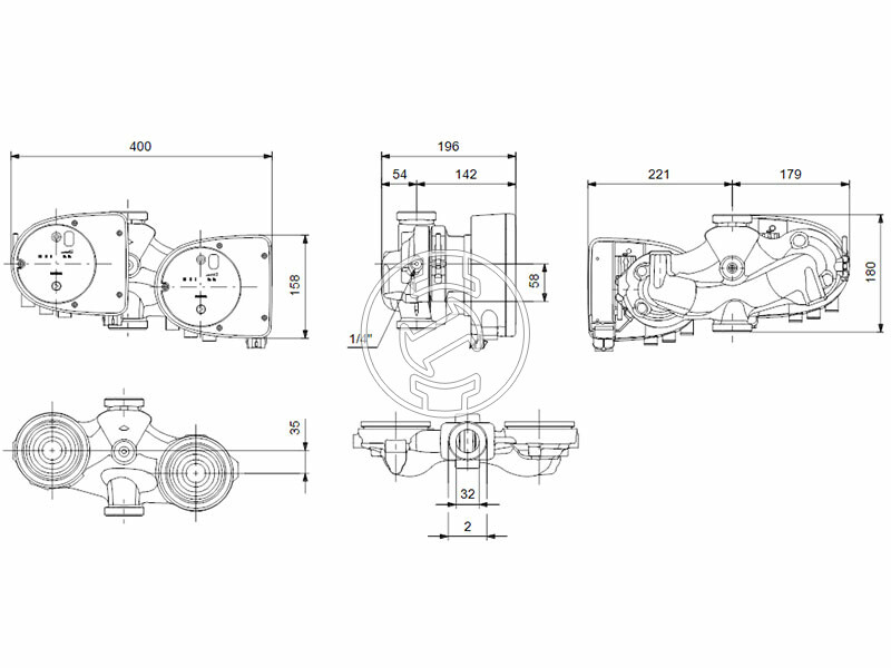 Grundfos MAGNA1 D 32-40 180 PN10 keringető szivattyú