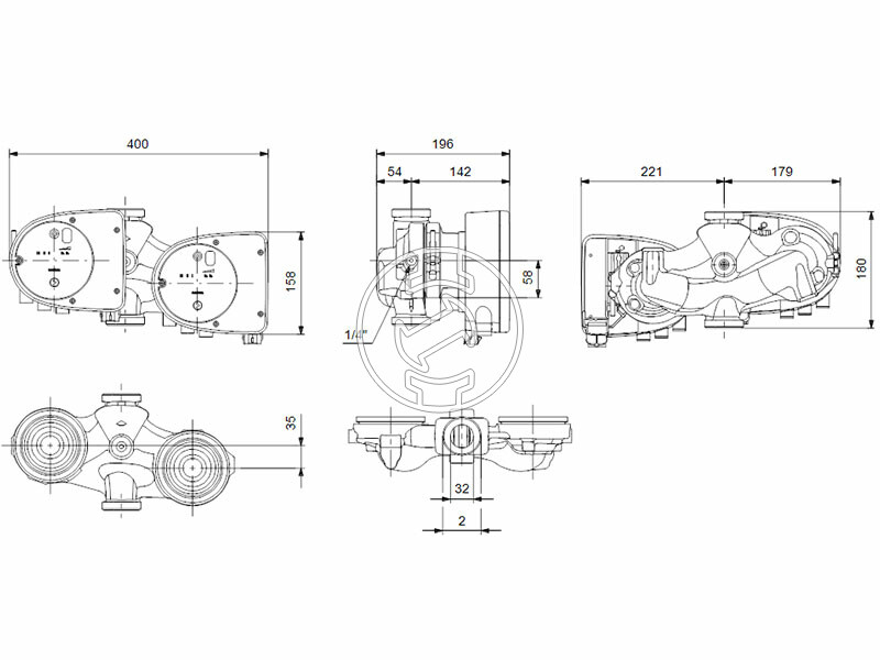 Grundfos MAGNA1 D 32-80 180 PN10 keringető szivattyú