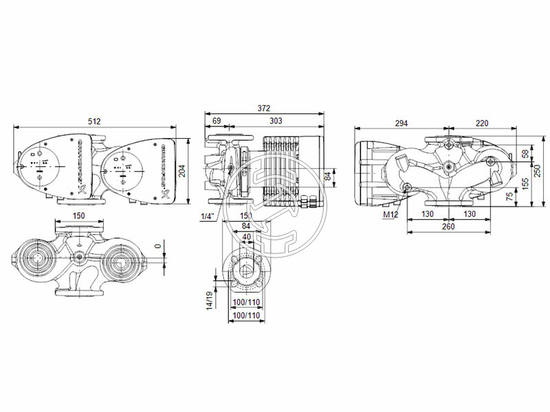 Grundfos MAGNA1 D 40-180 F 250 PN6/10 keringető szivattyú