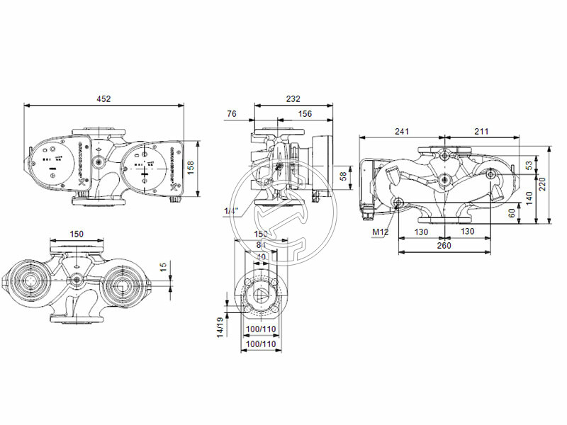 Grundfos MAGNA1 D 40-40 F 220 PN6/10 keringető szivattyú