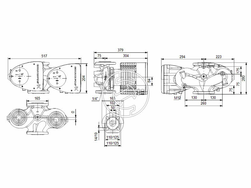 Grundfos MAGNA1 D 50-100 F 280 PN6/10 keringető szivattyú