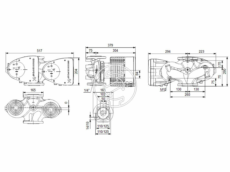 Grundfos MAGNA1 D 50-180 F 280 PN6/10 keringető szivattyú