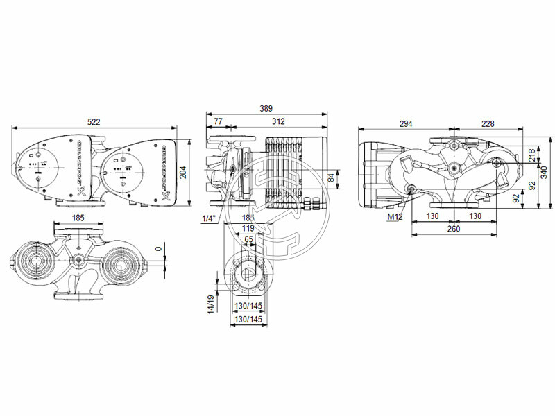 Grundfos MAGNA1 D 65-60 F 340 PN6/10 keringető szivattyú