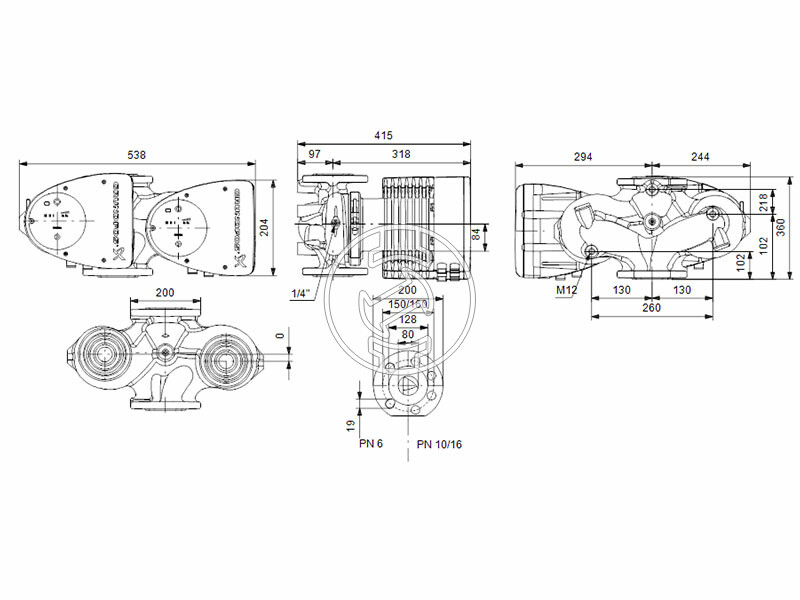 Grundfos MAGNA1 D 80-100 F 360 PN6 keringető szivattyú