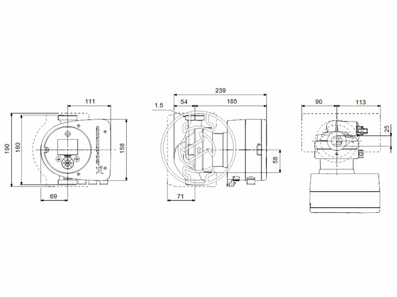 Grundfos MAGNA3 25-100 180 PN16 keringető szivattyú