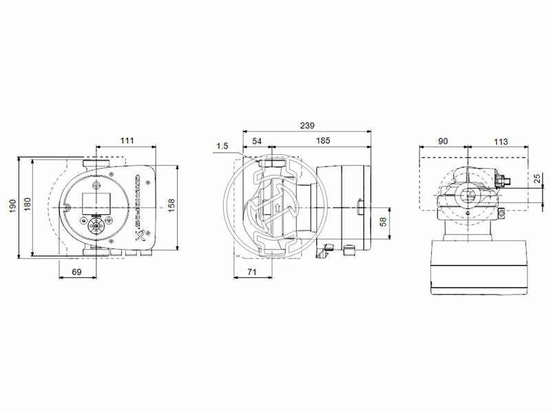 Grundfos MAGNA3 25-60 N 180 PN10 keringető szivattyú