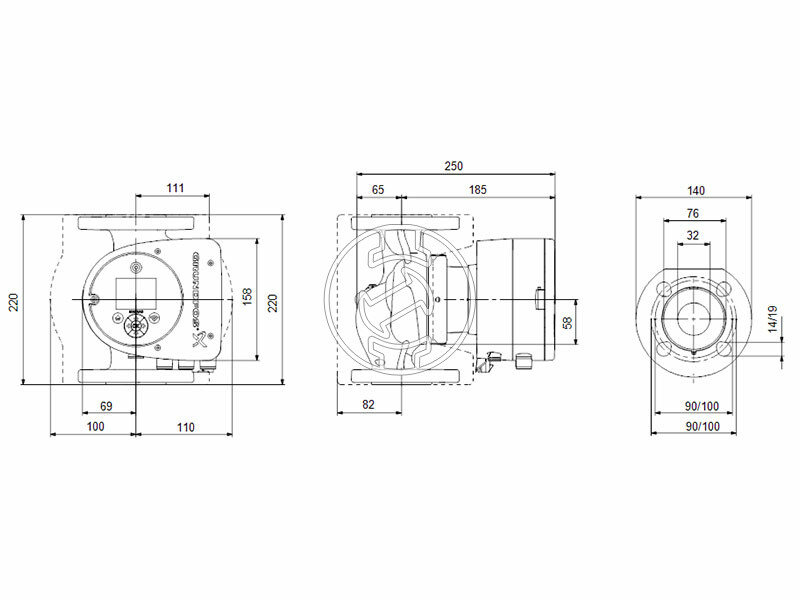 Grundfos MAGNA3 32-100 F 220 PN6/10 keringető szivattyú